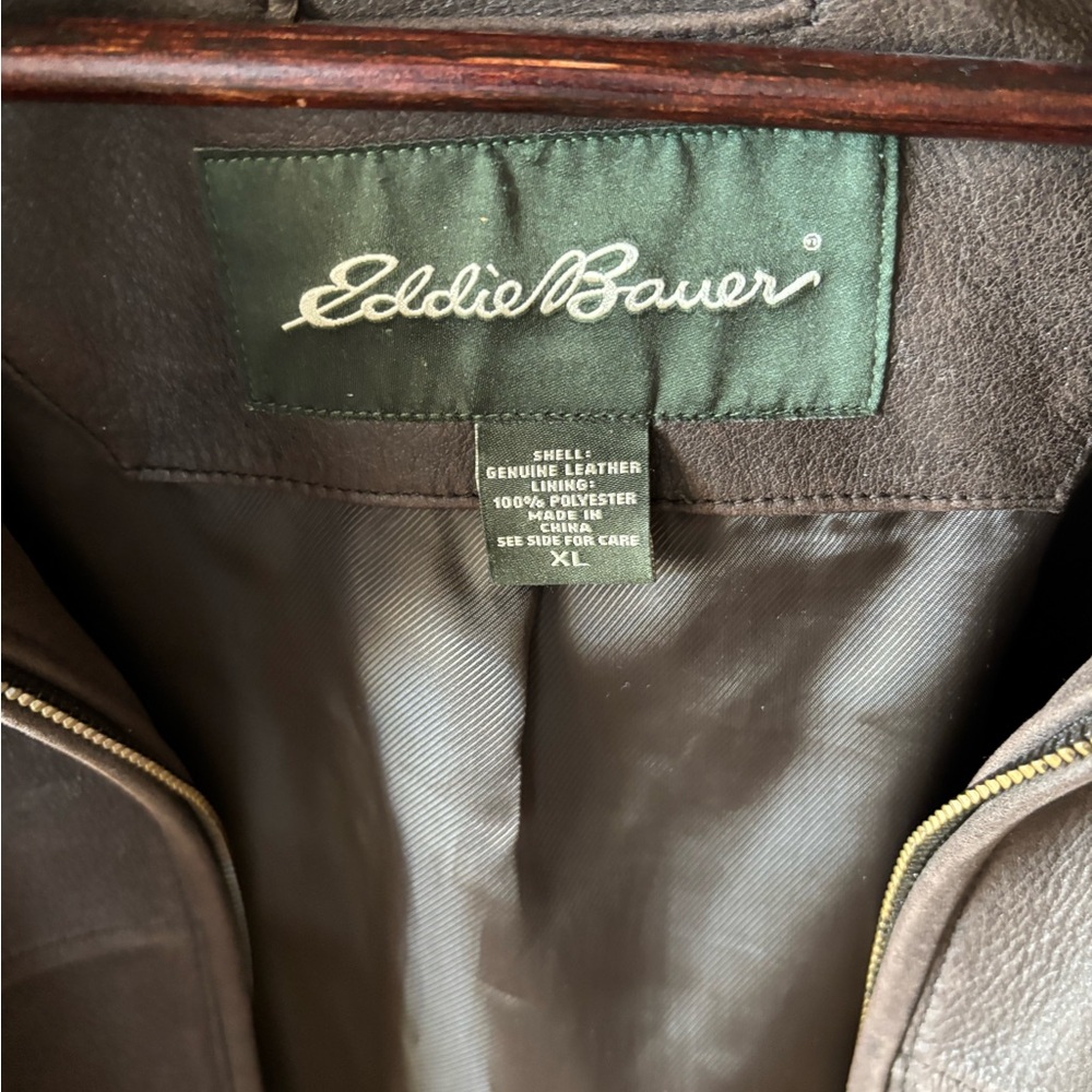 Eddie Bauer Dark Brown Leather Outerwear